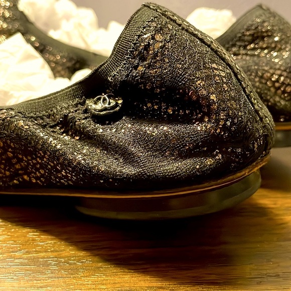 Chanel Metallic Sparkle Flats. Women’s Euro size 37 / Us 7 - Picture 2 of 6